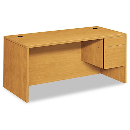 Hon Pedestal Desk L Right 3/4-Height Pedestal Desk, 30 in D X 29.5" H, 66" W X Woodgrain Laminate H10583R.CC
